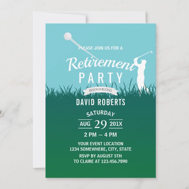 Invitation Parti de la retraite du golf (Devant)