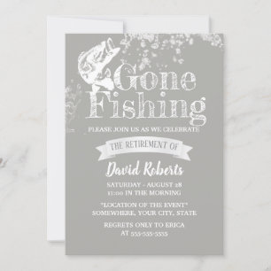 Invitation Parti de la retraite en argent de la pêche
