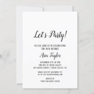 Invitation Parti de la retraite minimaliste