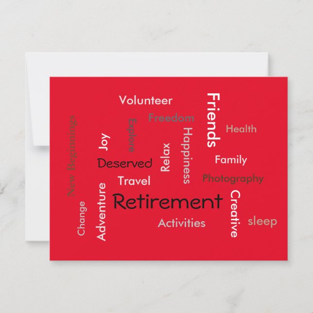 Invitation Parti de la retraite:(mots personnalisers/ invitat (Devant)
