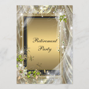 Invitation Parti de la retraite noir et or