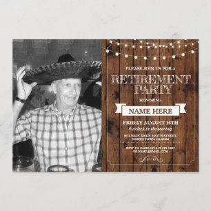 Invitation Parti de la retraite Russe retraité Photo bois