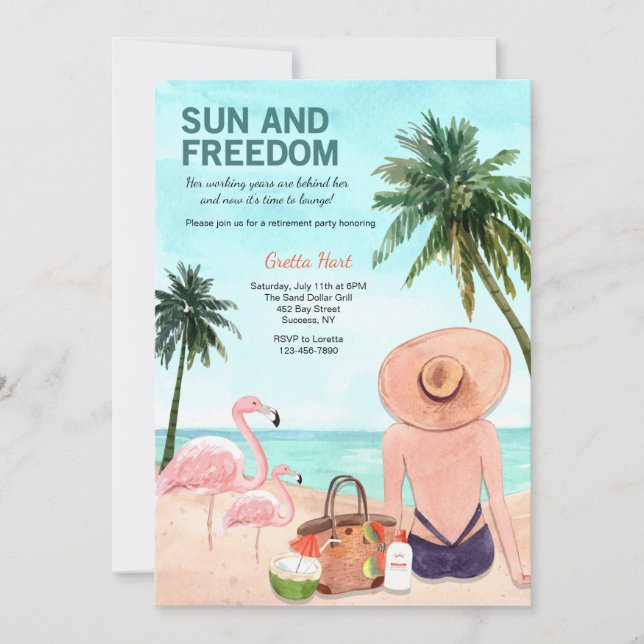 Invitation Parti de la retraite Sun and Freedom (Devant)