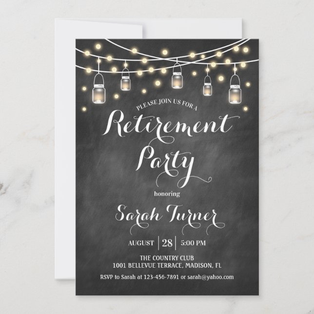 Invitation Parti de la retraite - tableau de bord (Devant)
