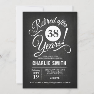 Invitation Parti de la retraite - tableau noir blanc
