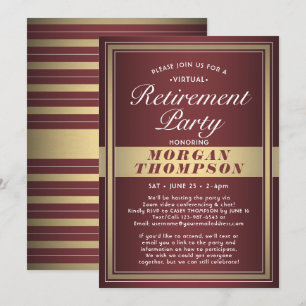 Invitation Parti de la retraite virtuelle Bourgogne Blanc et