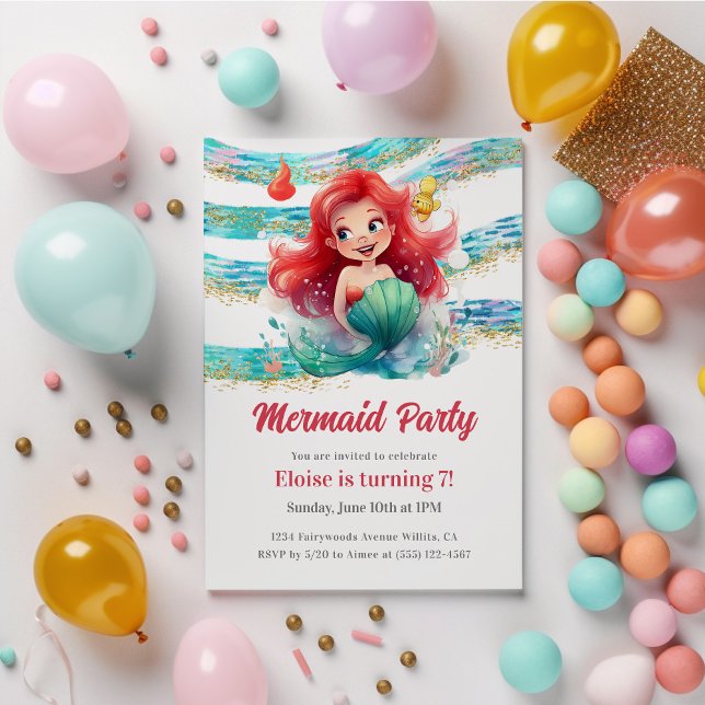 Invitation Parti de la sirène (Créateur téléchargé)