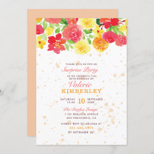 Invitation Parti de la surprise de printemps des Roses botani
