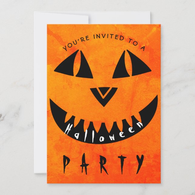 Invitation Parti de la typographie Éffrayante Citrouille d'Ha (Devant)