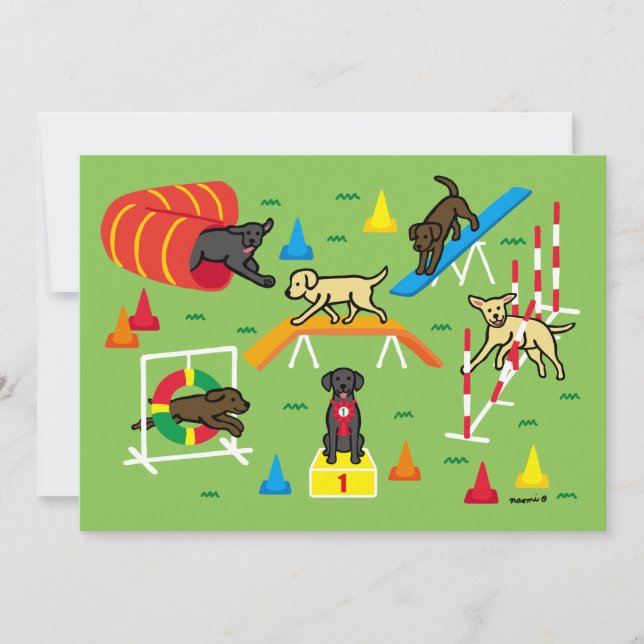 Invitation Parti de l'agilité des chiens de triever du Labrad (Devant)
