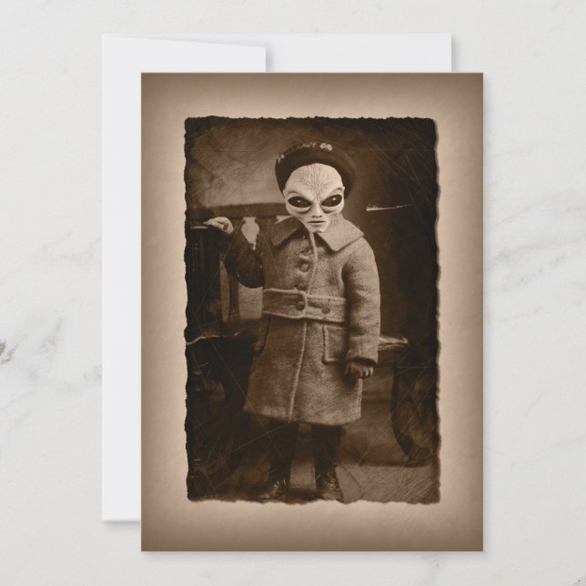 Invitation Parti de l'Alien Vintage Toddler Halloween (Devant)