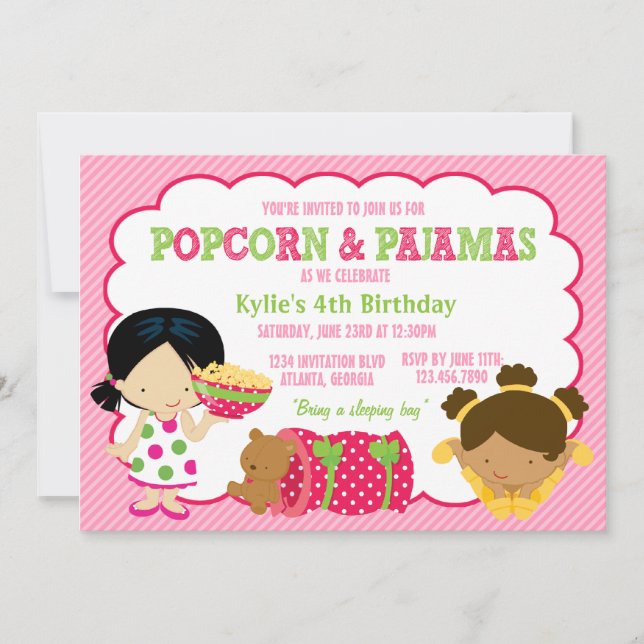 Invitation Parti de l'aube du maïs et du pyjama (Devant)