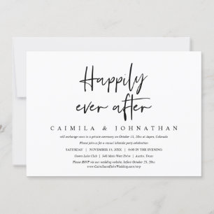 Invitation Parti de l'Elopement Mariage décontracté, Heureuse