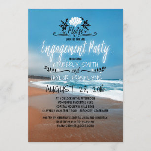 Invitation Parti de l'engagement sur la plage   Balnéaire