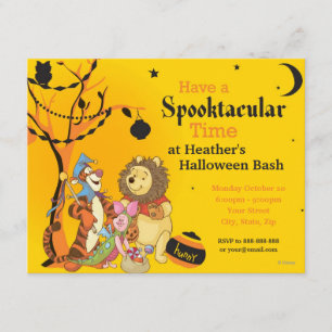 Invitation Parti de l'Halloween de Pooh et Pals