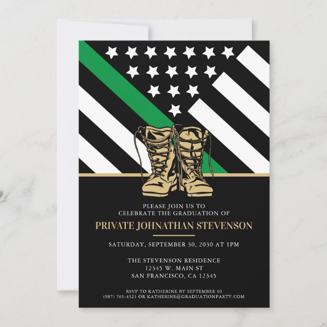 Invitation Parti de l'instruction de base militaire patriotiq (Devant)