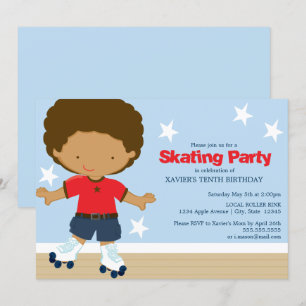 Invitation Parti de patinage  African American boy