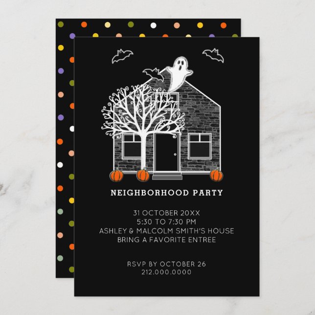 Invitation Parti de quartier Halloween (Devant / Derrière)