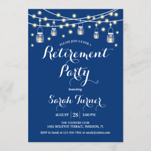 Invitation Parti de retraite - bleu marine