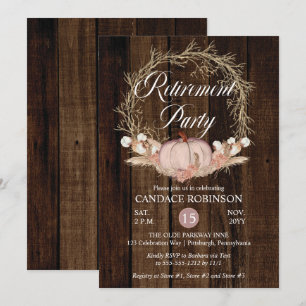 Invitation Parti de retraite de la couronne de Pampas Citroui
