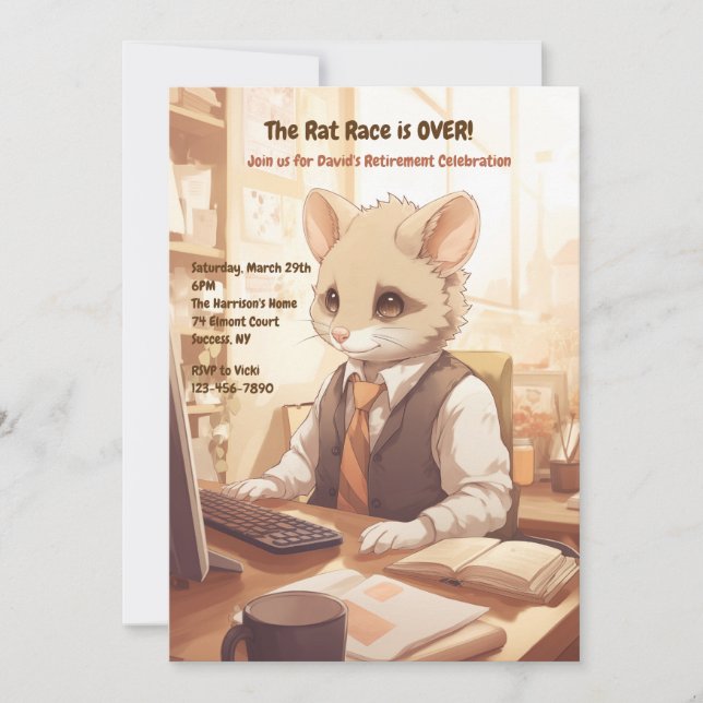 Invitation Parti de retraite de la course de rat (Devant)