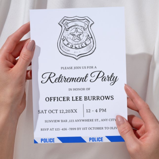 Invitation Parti de retraite de la police (Créateur téléchargé)