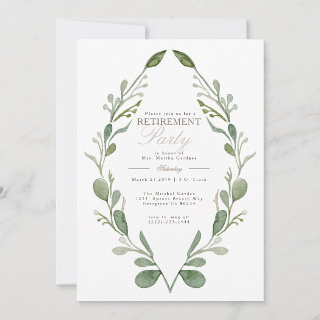 Invitation Parti de retraite de la verdure lunaire | INVITATI (Devant)