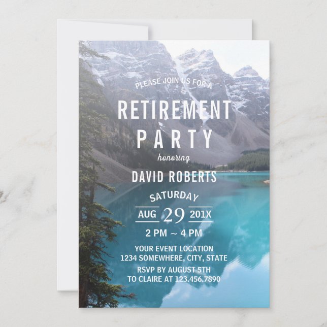 Invitation Parti de retraite de Mountain Lake (Devant)