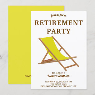 Invitation Parti de retraite des chaires de plage Jaune Tropi