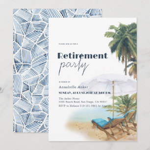 Invitation Parti de retraite des chaises de plage tropicales