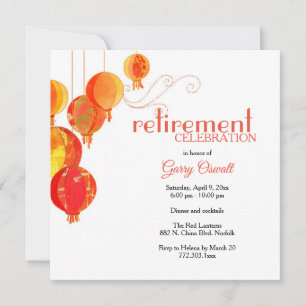 Invitation Parti de retraite des lanternes en papier à pendre