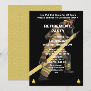 Invitation Parti de retraite des pompiers noirs et d'or