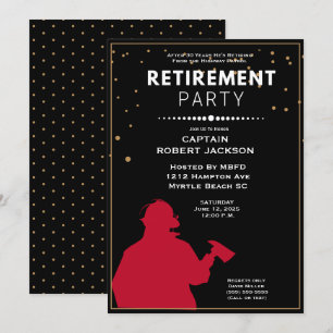 Invitation Parti de retraite des pompiers rouges et noirs