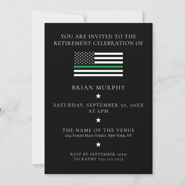Invitation Parti de retraite du drapeau militaire de la Ligne (Devant)