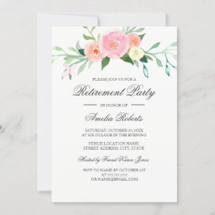 Invitation Parti de retraite Fleur sauvage aquarelle