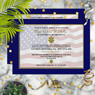Invitation Parti de retraite militaire de la feuille de chêne