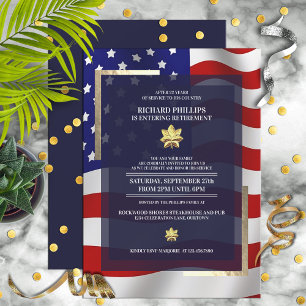 Invitation Parti de retraite militaire du drapeau américain/f