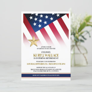Invitation Parti de retraite militaire Gold Star