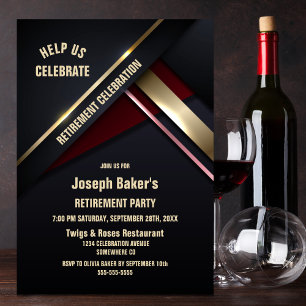 Invitation Parti de retraite moderne de type or