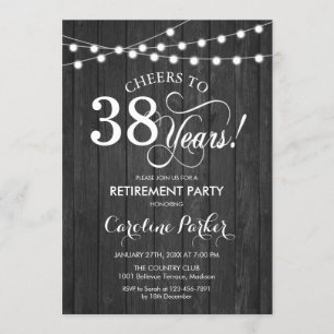 Invitation Parti de retraite - Motif de bois rustique gris