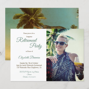 Invitation Parti de retraite Palm Tropical Leopard Photo