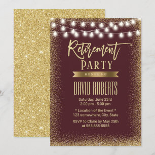 Invitation Parti de retraite Parties scintillant moderne Bour