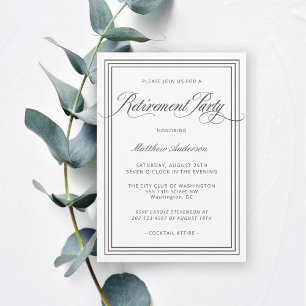 Invitation Parti de retraite simple et élégant blanc