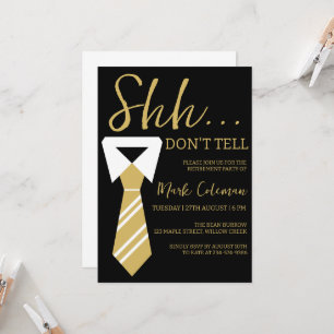 Invitation parti de retraite surprise noir et or
