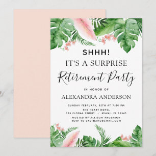Invitation Parti de retraite surprise Palm tropical Floral