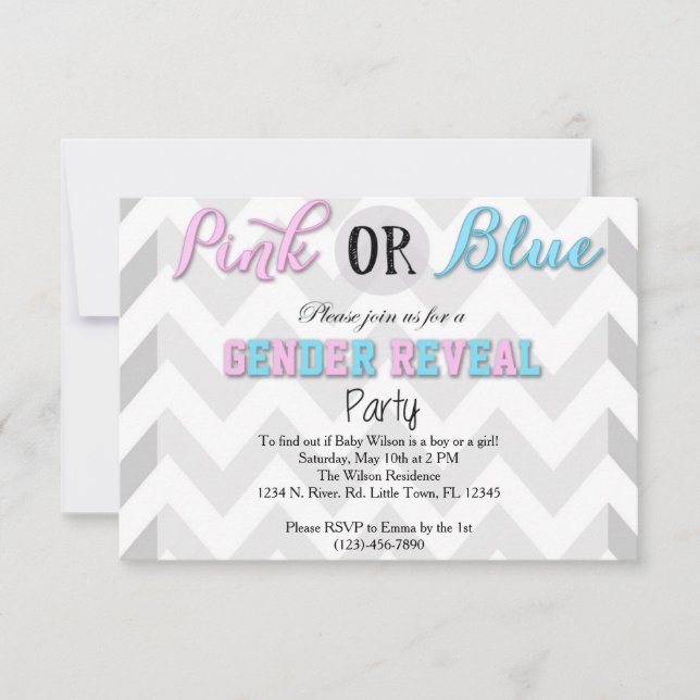 Invitation Parti de révélation de genre (Devant)