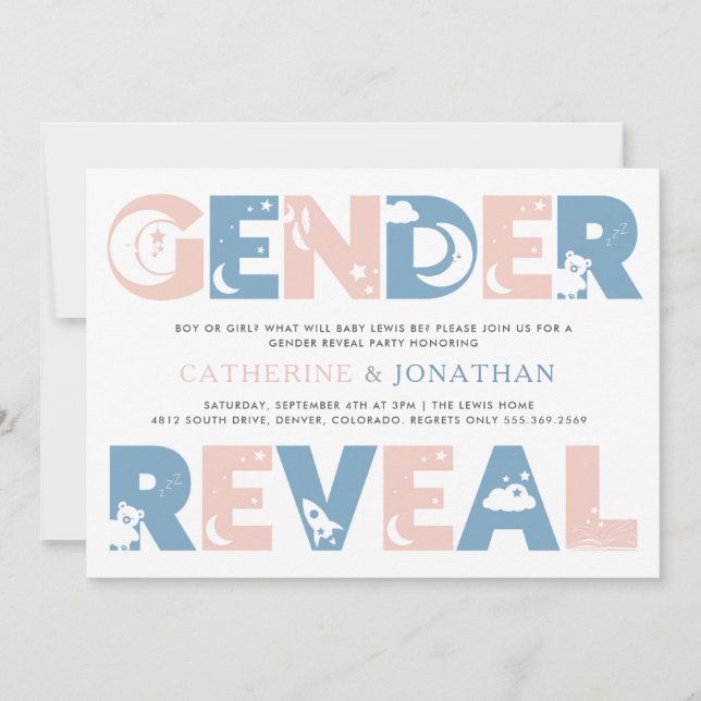 Invitation Parti de révélation de genre (Devant)