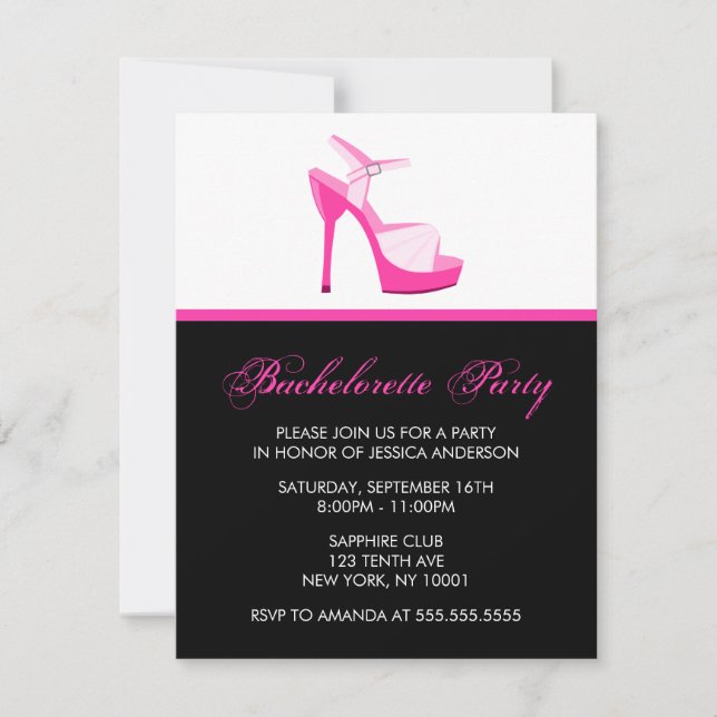 Invitation Parti de Stiletto-Pink (Devant)