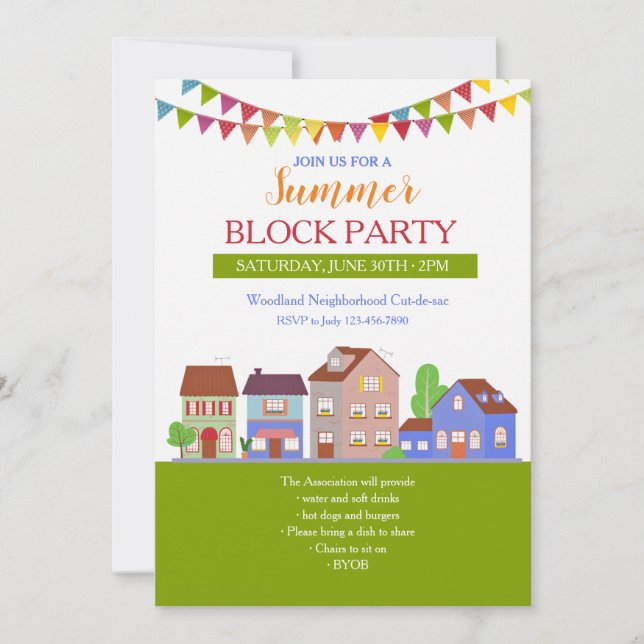 Invitation Parti de voisinage (Devant)