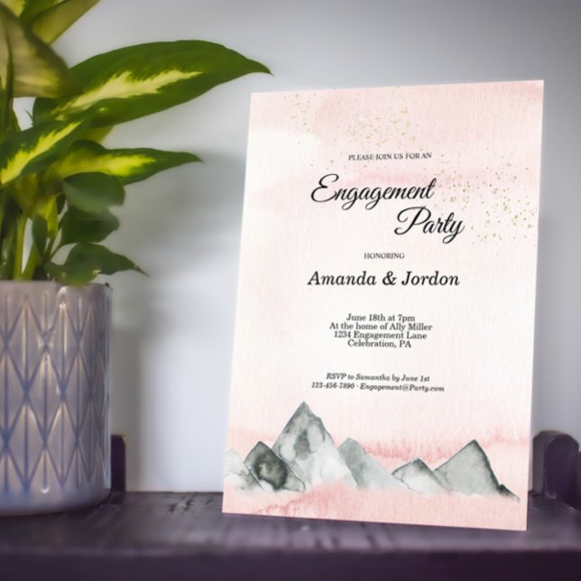Invitation Parti d'engagement de Pink Sunrise Mountain (Créateur téléchargé)